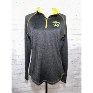 Colosseum Mizzou Tigers Long Sleeve 1/4 Zip Athletic Shirt Womens Large Dri Fit